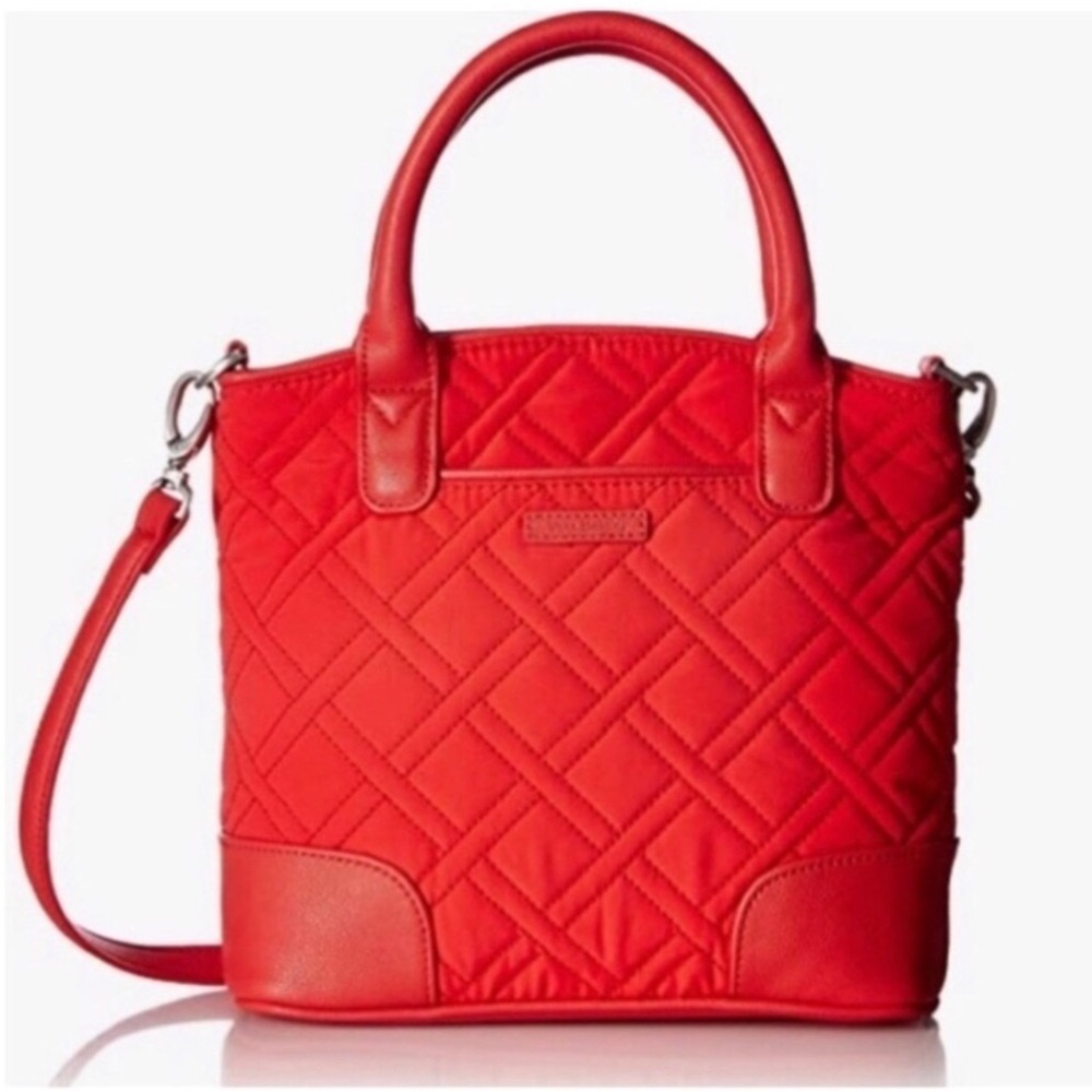 Vera Bradley Day Off quilted crossbody satchel handbag Canyon Sunset red